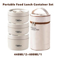 Stackable Stainless Steel Thermal Lunch Set