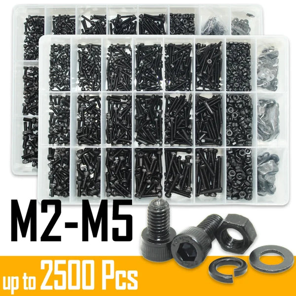 Black Steel Hex Socket Screw Set