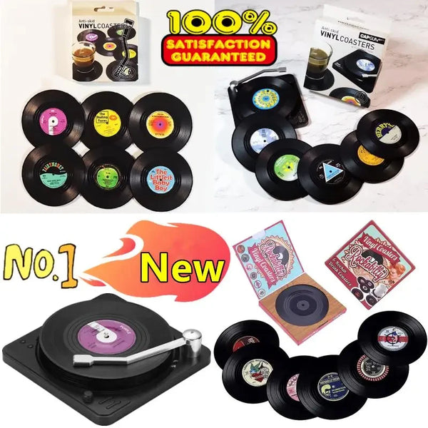 Retro Vinyl Record Cup Coasters