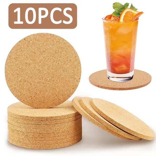 Natural Round Cork Coasters