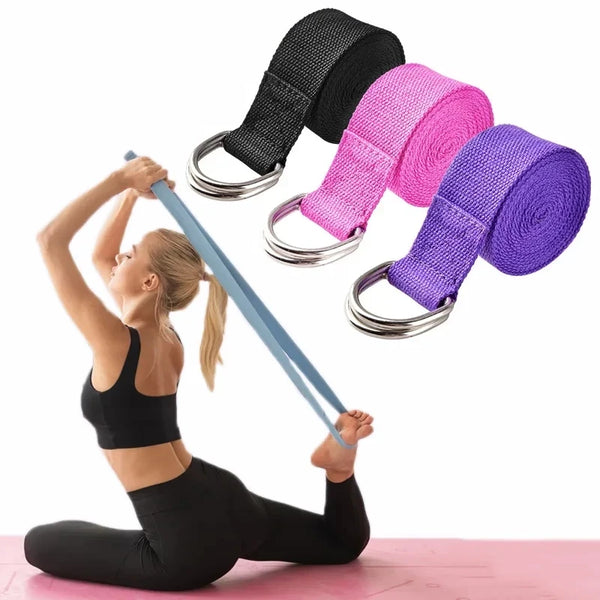 Adjustable Woven Cotton Yoga Strap