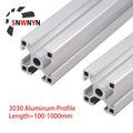 2PCS 3030 Aluminum Profile European Standard 100 500 1000 1200mm Anodized Extrusion 3030 Linear Rail For CNC 3D Printer Parts