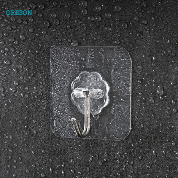 Wall Hook For Hanging Kitchen Velcro Hooks On Suction Cup Strong Waterproof Adhesive Hanger To The Bathroom Transparent Holder