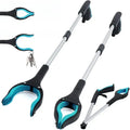 Grabber Tool 32" Trash Picker with Strong Magnetic Tip Deft Claw Reacher Grabber for Elderly 360° Rotating Foldablegripper