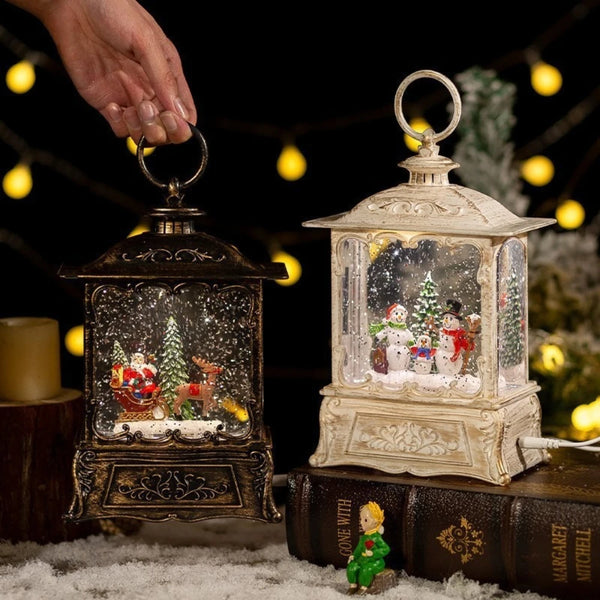 Adornos navideños, caja de música con bola de cristal, luces de cristal navideñas, regalos de Navidad, decoración navideña