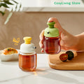 Press Type Seasoning Storage Bottle 100ml Cooking Oil Jar Glass Bottle Spice Metered Oil Control Bottle
