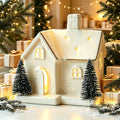 Christmas Tree House Creative Ceramic Ornaments Luminous Snow House Snow House Scene Arrangement Tabletop Small Ornaments