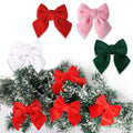 Christmas Decor Scenarios - Velvet Bow Hanging Ornaments - Tree/Wreath/Gift Box Accessories