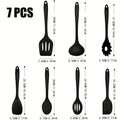 1 /7-Piece Silicone Kitchen Utensil Set - Non-Stick Spatula, Spoon, Skimmer, Pasta Clip & More for Cooking & Baking