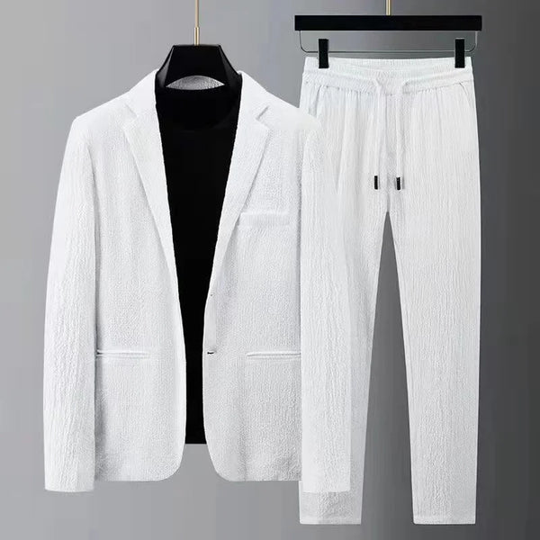 Nuevo conjunto casual de dos piezas para hombre, estilo coreano, de alta calidad, manga larga, moda de verano y otoño 2024