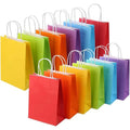 6 Pieces Colorful Gift Bags with Handles Candy Color Kraft Paper Bags for Wedding, Birthday, Party Supplies and Gifts