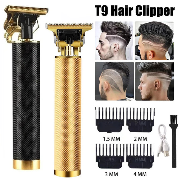 Electric Hair Trimmer Vintage Cordless Hair Cutting Machine USB Charging Hair Clipper Portable Shaver Barber Suitable For Men