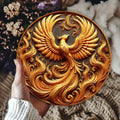 Round Wooden Bird Wall Plaque, 20cm Vintage Print for Home and Garden Decor