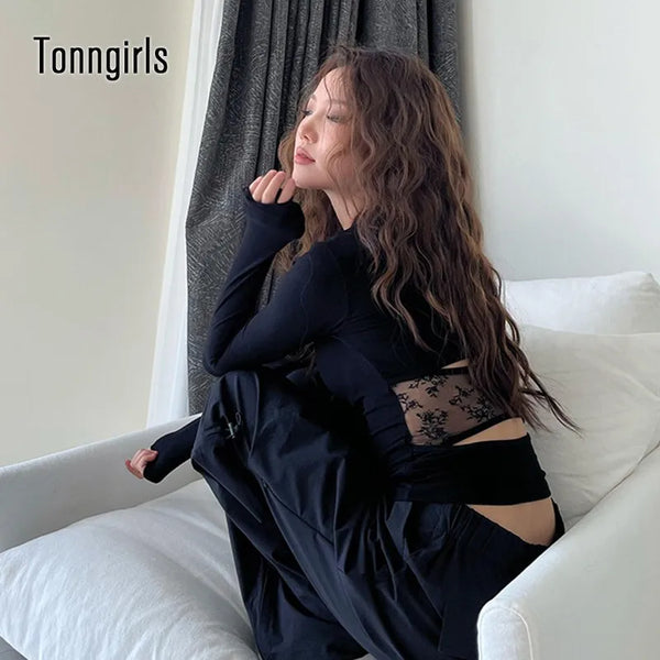 Tonngirls Vintage Print T Shirt Women Hollow Out Patchwork Y2k Aesthetic Crop Tops Skinny Streetwear Japanese 2000s Tshirts Tees