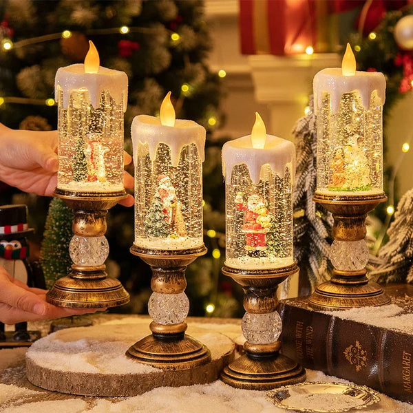 Decoraciones navideñas, velas, luces de nieve de cristal para Navidad, regalos de cumpleaños para niños, regalos de Navidad, diseño de escenas, decoración navideña