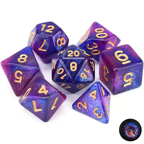 7pcs/lot Dice for Table Games DND RPG Roleplaying Board Game Digital Dice Double-colors D20 D12 D10 D8 D6 D4 Polyhedral Dice Set