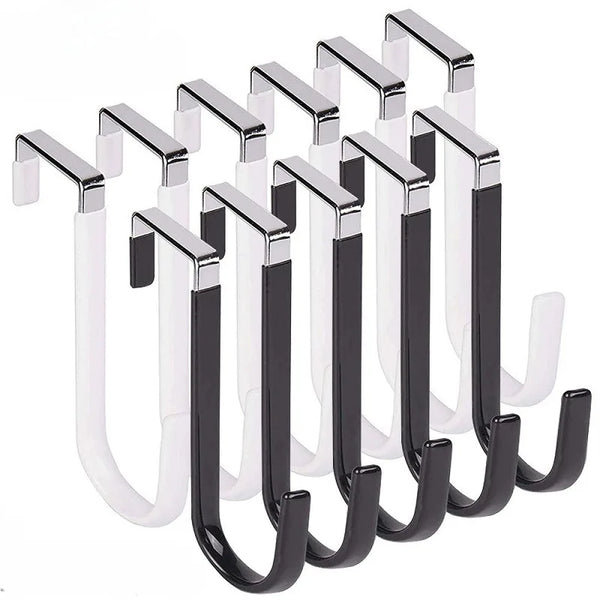 Door Hook with Rubber No Need for Drilling Cabinet, Wardrobe Door Rear Anti Slip Hook Over The Door Organizers