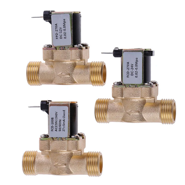 G1/2'' Brass Electric Solenoid Valve DC 12v 24v AC220v for Solar Water Heater
