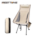 Westtune Portable Folding Camping Chair with Headrest Lightweight Tourist Chairs Aluminum Alloy Fishing Chair Outdoor Furniture