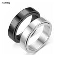 Anillos giratorios antiestrés, color negro y plateado, de acero inoxidable, anillos giratorios para ansiedad, joyería para hombres y mujeres