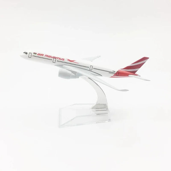 Modelo de avión a escala 1/400 de 16 cm, Airbus A350 de Air Mauritius, decoración, avión de aleación, regalo para coleccionistas y entusiastas de la aviación