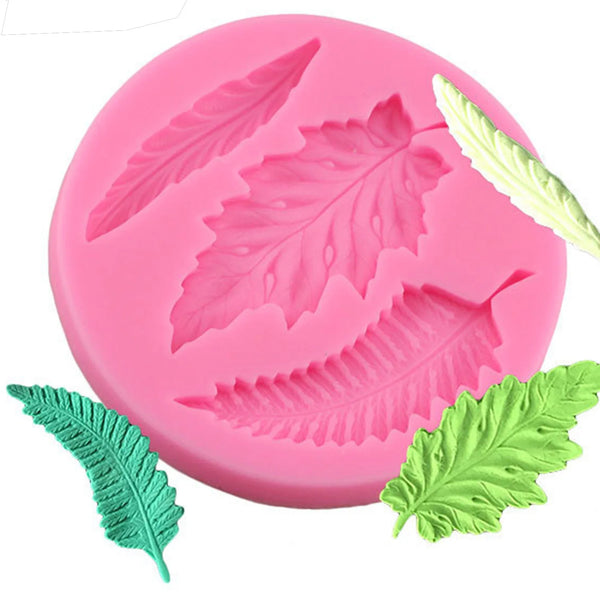 Green Leaf Silicone Cake Mould 3D Cake Fondant Mold Kitchen Baking Chocolate Fondant Lace Molds Wedding Cake Decorating Tools
