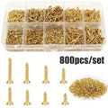 800 Gold-Plated Self-Tapping Screws, M2/M2.5, for Wooden Crafts and Boxes