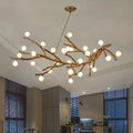 Modern Nordic Retro LED Chandelier For Living Bedroom Tree Branch Art Ceiling Pendant Lights Brown Antique Hanging Lamp Decor Li