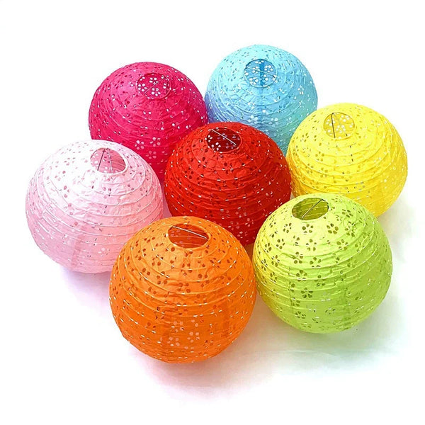 15/20/25/30/40cm Chinese Hollow Out Paper Lanterns Wedding Lanterns Paper Lampshade Holiday Party Supplies Children DIY Lantern