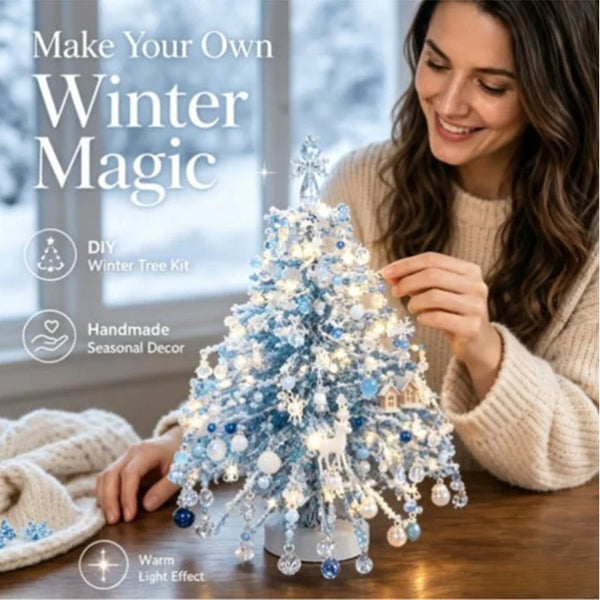 Kit de manualidades para hacer un árbol de Navidad de cuentas, mini árbol de Navidad de cuentas de cristal, decoración de escritorio, suministros de manualidades navideñas DIY, creativo