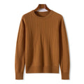 Men's autumn and winter 100% wool knitted pullover, medium thick sweater, warm, breathable, versatile for business and leisure