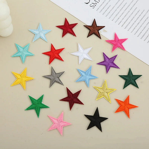 1pcs Small Star Embroidery Patches For Clothing Jeans Hat Iron on Sticker Love Appliques Stripes Garment Sewing Supplies