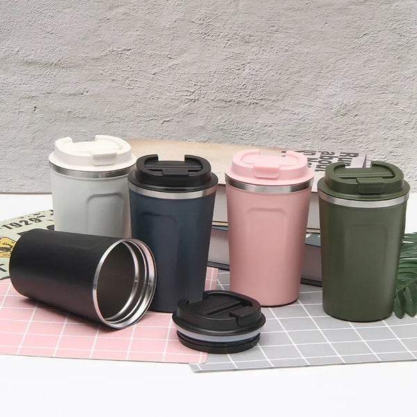 Taza de café de viaje de acero inoxidable de 380/510 ml, termo a prueba de fugas, botella térmica, taza para té y café, termo al vacío, vasos aislantes para bebidas calientes