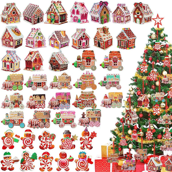 Adornos de madera para casa de Navidad, decoraciones colgantes para árbol de Navidad, colgantes de madera pintada para decoración navideña