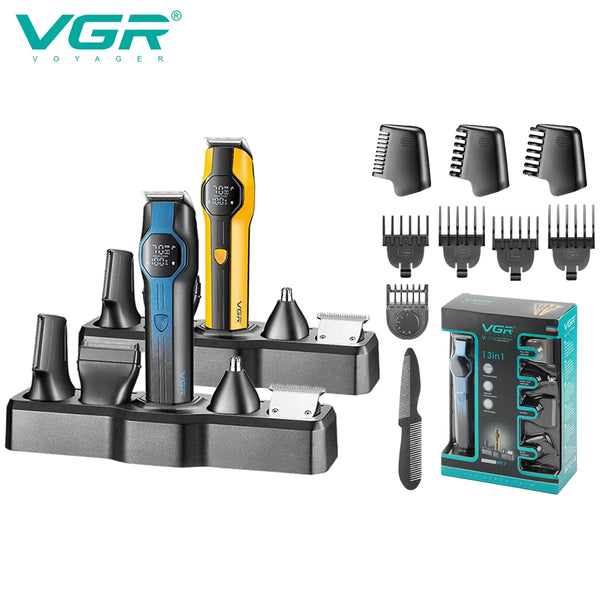 VGR 173 Hair Trimming and Cleaning Set Men's Hair Clipper Shaver Nose Hair Trimmer Household Oil Head Carving and Pushing Clippe