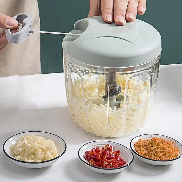 Nuevo picador de verduras y cebolla, accesorios de cocina, picadora manual de carne y ajo de 500/900 ml, prensa de ajo giratoria