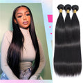 Straight Human Hair Bundles Remy Brazilian Hair Weave Bundles 3PCS Natural Black 14-30 Inch Hair Extensions