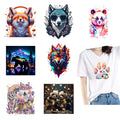 Cute animal heat transfer T-shirt print Iron On denim jacket DIY decoration bear and wolf animal washable stickers