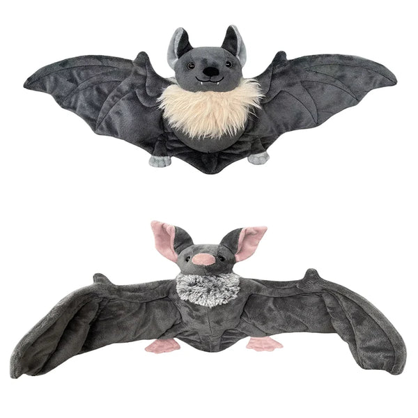 Peluche de murciélago gris de 25 cm, adorable y suave, ideal como decoración para el hogar, regalo de cumpleaños o Navidad para niños