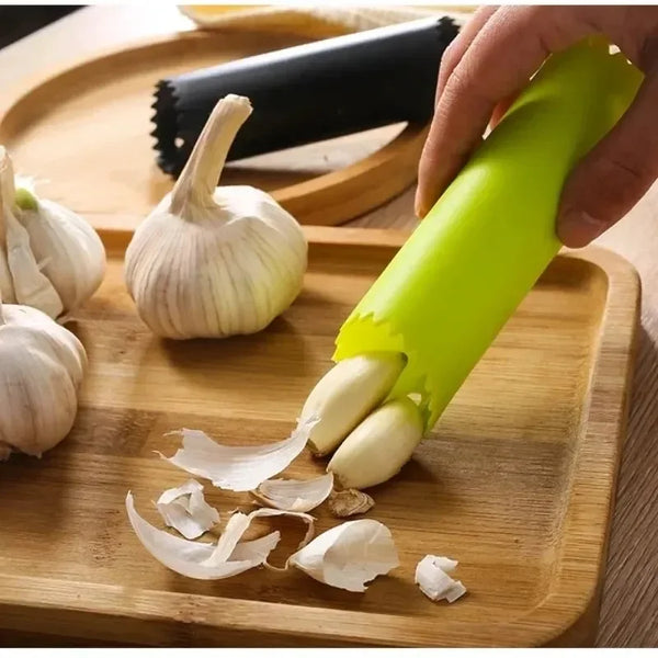 Tubo pelador de ajo, pelador de silicona para ajos, herramienta de cocina útil, fácil de usar, segura, no tóxica y práctica