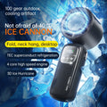 2025 New Creative Digital Display Mini Electric Fan Hanging Neck Handheld Fan Portable Turbo High-speed Folding Ice Cooling Fan