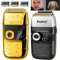 Kemei Cordless Electric Shaver for Men Twin Blade Reciprocating Rechargeable Beard Razor Face Care Multifunction Strong Trimmer