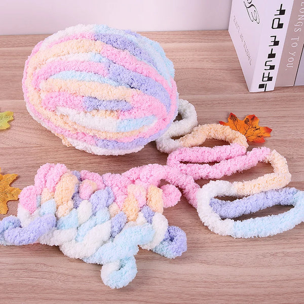 Ovillo de lana chenilla extragruesa de 250 g para mantas, cojines, camas para mascotas, bufandas y gorros tejidos a mano, suave y de gran grosor. 1 pieza = 1 unidad = 250 gramos.