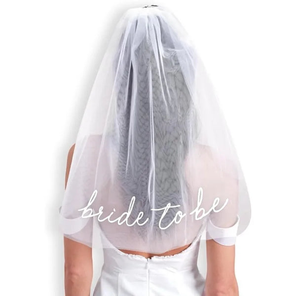 Velo de novia blanco para despedida de soltera, regalo para novia, decoración de despedida de soltera, boda, despedida de soltera, obsequios para damas de honor