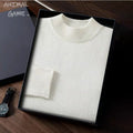 Animal Game Autumn Mens Cold Blouse Basic Solid Pullover Sweaters Mock Neck Woolen Knitwear Oversized Outdoor Warm Work Sweater