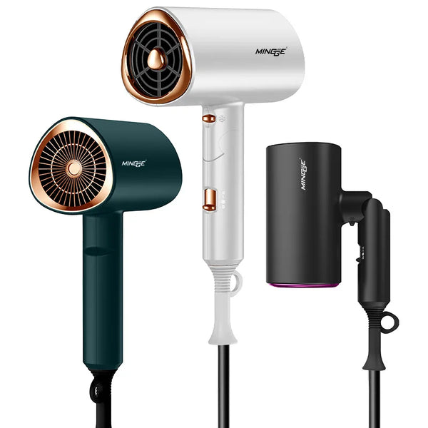 Popular Foldable Hair Dryer 1800W Blue Light Negative Ion Super Silent US/EU/UK/Plug 110V/220V Home Barber Recommended
