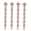 4Pc Long Wood Carved Frame Decals 22x3.5cm Furniture Decorative Onlays Appliques for Wall Door Mirror Cabinet Cupboard Headboard