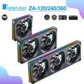 JONSBO ZA-120/240/360 Computer Case Fan 12CM 5V ARGB 120mm Monolithic Structure Water-Cooled Fan PWM Forward/Reverse Fan Kits
