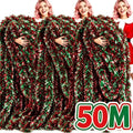 Christmas Tinsel Garlands Decoration Bar Tops Ribbon Garland with Bowknot Xmas Tree Ornaments Party Home Decor Pendant Prop