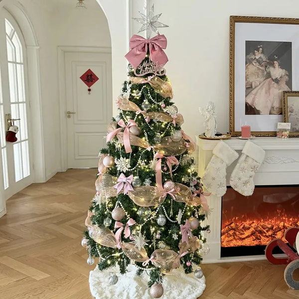Christmas Tree Tabletop Decor DIY Pink Ornament Set for the Living Room Home Indoor Holiday Decoration Christmas Party Use